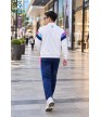 Bộ nỉ thể thao nam MDB-274-01-12 Trắng phối navy